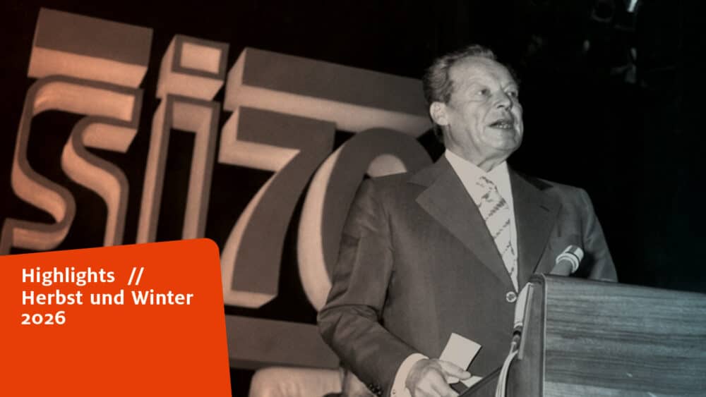 Cover Programm HW 2026 mit Willy Brandt am Stehpult