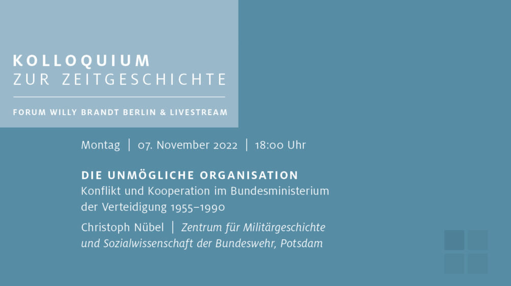 Keyvisual Kolloquium zur Zeitgeschichte Christoph Nübel am 7. November 2022 ohne Logos