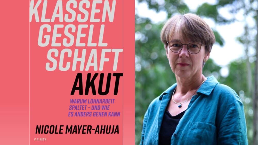 Nicole Mayer-Ahuja und Buchcover