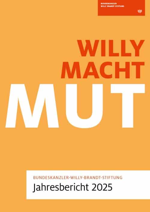 Cover des Jahresberichts 2025 mit dem Slogan "Willy Macht Mut"