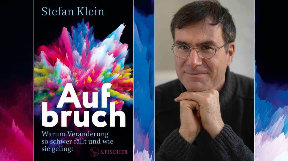 Stefan Klein, Portraitbild mit Buchcover