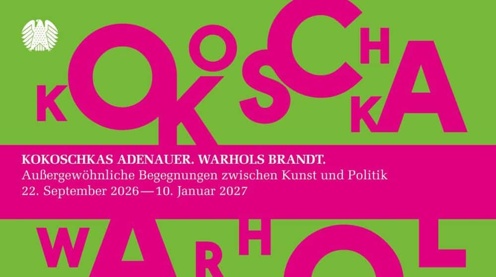 Plakat der Ausstellung Kokoschkas Adenauer. Warhols Brandt