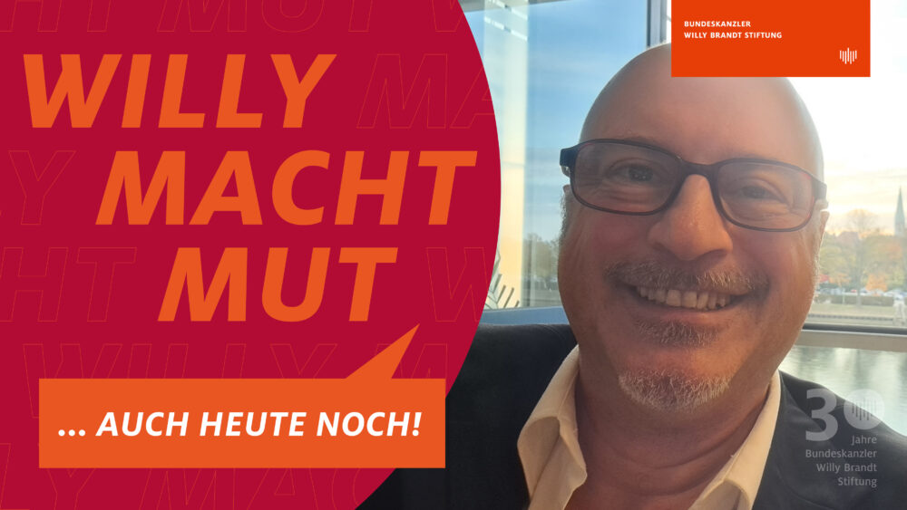 Spyridon Aslanidis vom Forum für Migrant:innen in der Hansestadt Lübeck in unserer Vodcast-Reihe „Willy macht Mut“